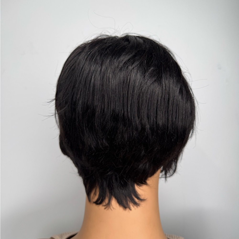 Edgy, Stylish Black Human Hair  Women's Wig! - Picture 4 of 10